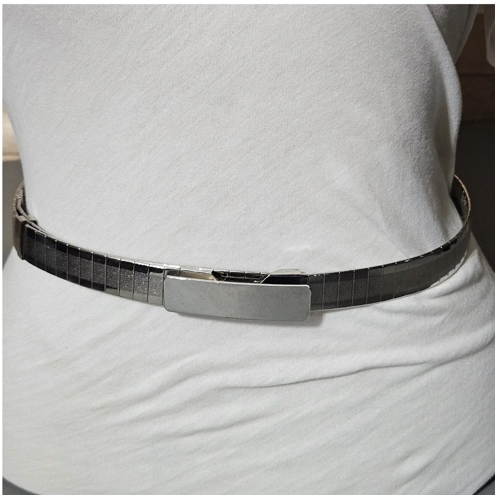 Silver Tone Metal Belt Adjustable Link Slide Buckle 35